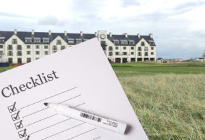 the Home of Golf Checklist
